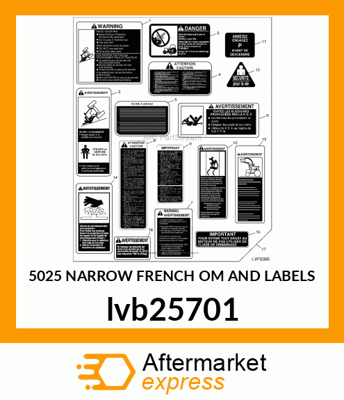 5025 NARROW FRENCH OM AND LABELS lvb25701