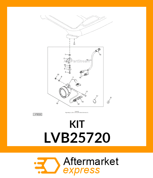 KIT, AUXILIARY WORK LIGHT, CAB LVB25720