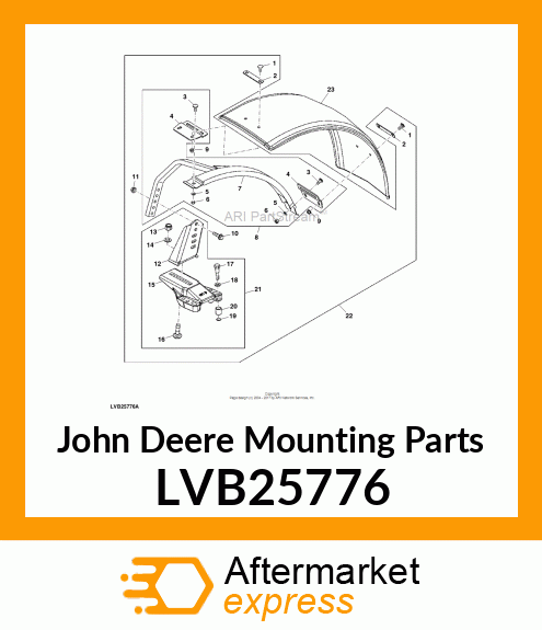 FRONT FENDER,MNT KIT W/O LOADER LVB25776