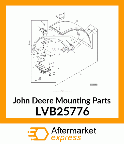 FRONT FENDER,MNT KIT W/O LOADER LVB25776