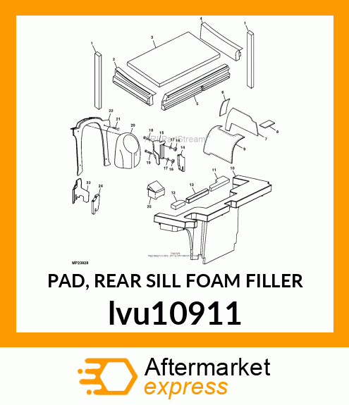 PAD, REAR SILL FOAM FILLER lvu10911