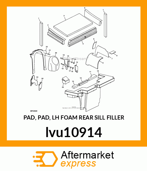 PAD, PAD, LH FOAM REAR SILL FILLER lvu10914