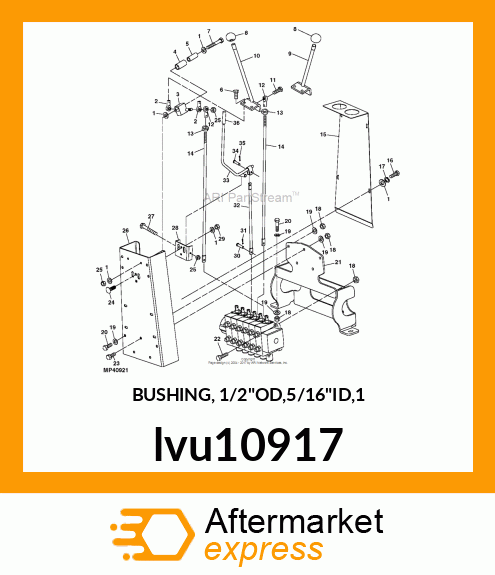 BUSHING, 1/2"OD,5/16"ID,1 lvu10917