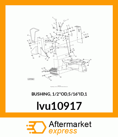 BUSHING, 1/2"OD,5/16"ID,1 lvu10917