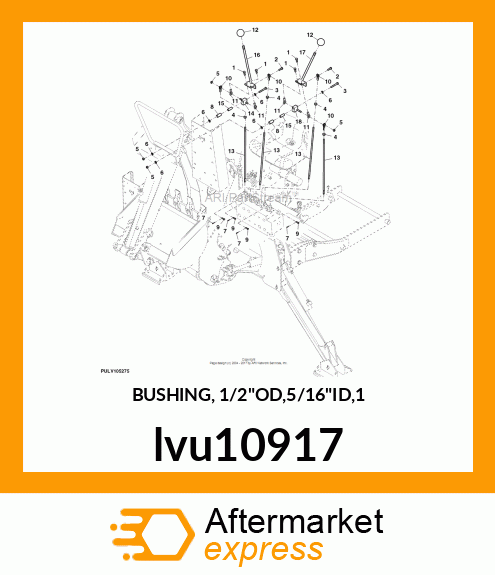 BUSHING, 1/2"OD,5/16"ID,1 lvu10917