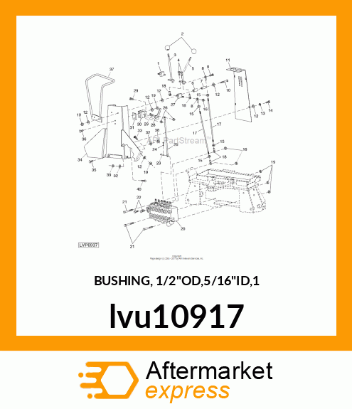 BUSHING, 1/2"OD,5/16"ID,1 lvu10917