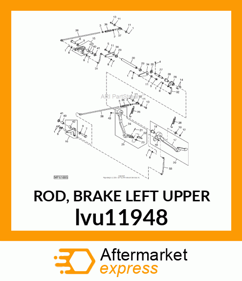 ROD, BRAKE LEFT UPPER lvu11948