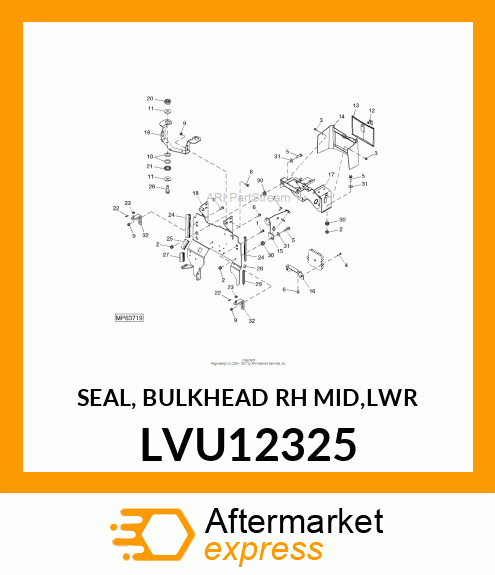 SEAL, BULKHEAD RH MID,LWR LVU12325