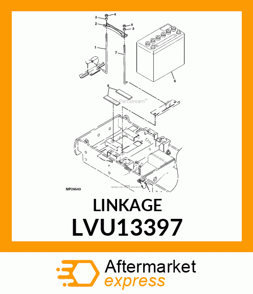 HOOK BOLT, LINKAGE, BATTERY ROD LVU13397