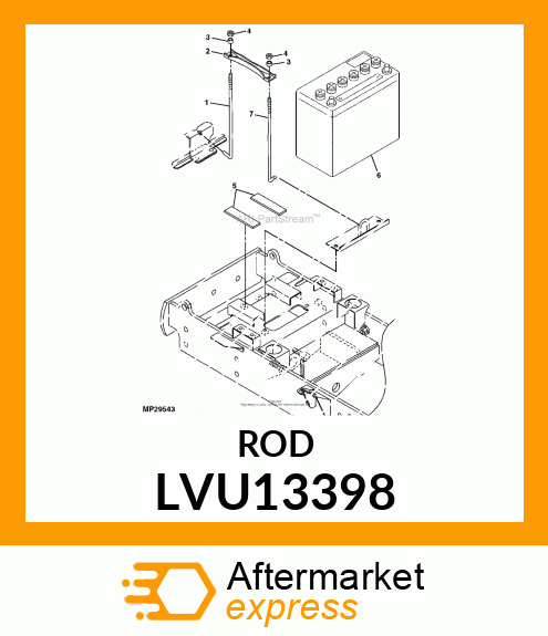 HOOK BOLT, LINKAGE, BATTERY ROD LVU13398