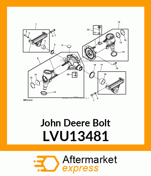 BOLT, BOLT, HEX SHOULDER M12 LVU13481