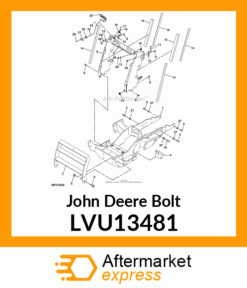 BOLT, BOLT, HEX SHOULDER M12 LVU13481