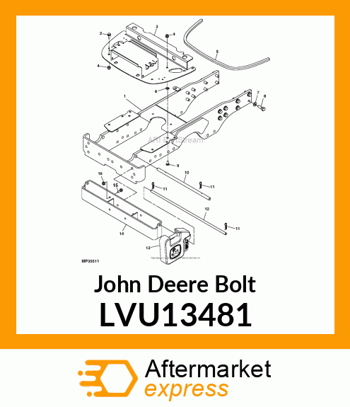 BOLT, BOLT, HEX SHOULDER M12 LVU13481