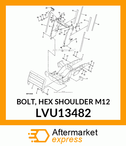 BOLT, HEX SHOULDER M12 LVU13482