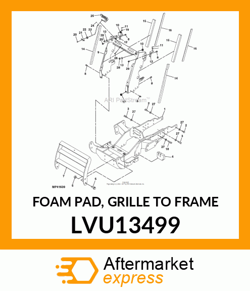 FOAM PAD, GRILLE TO FRAME LVU13499