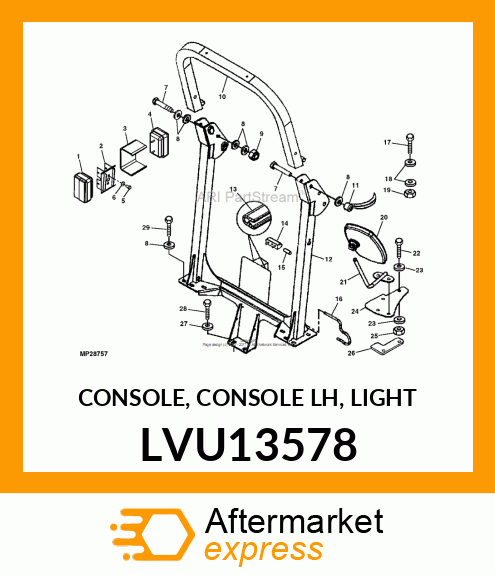 CONSOLE, CONSOLE LH, LIGHT LVU13578