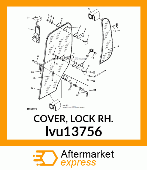 COVER, LOCK RH. lvu13756