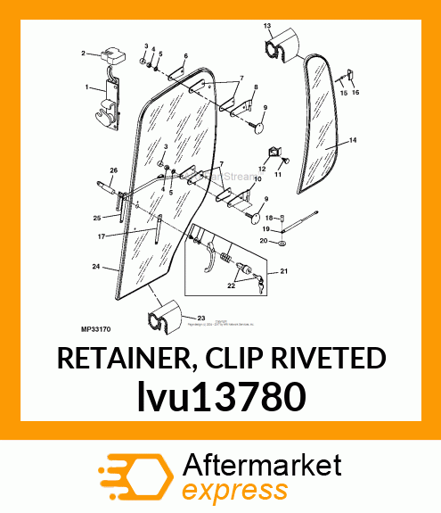 RETAINER, CLIP RIVETED lvu13780