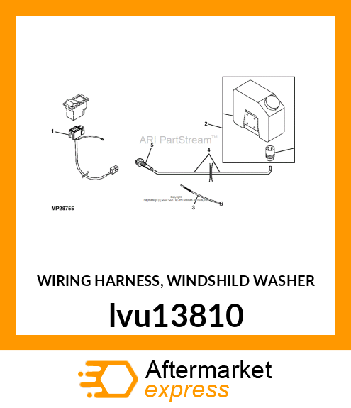 WIRING HARNESS, WINDSHILD WASHER lvu13810