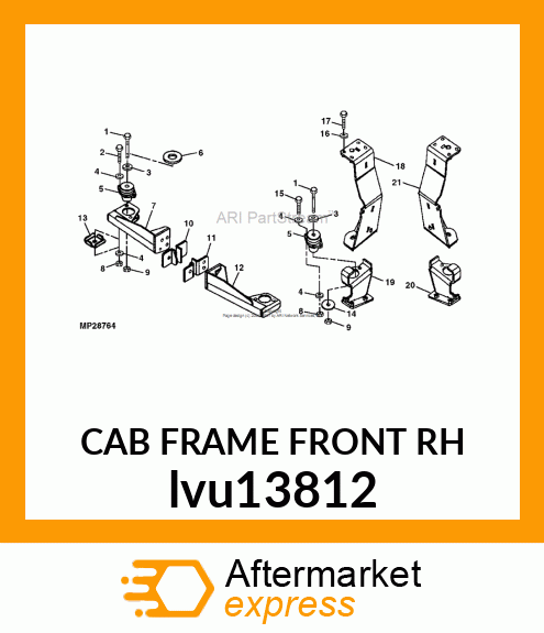 CAB FRAME FRONT RH lvu13812