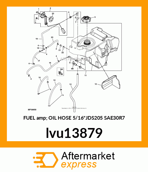 FUEL amp; OIL HOSE 5/16"JDS205 SAE30R7 lvu13879