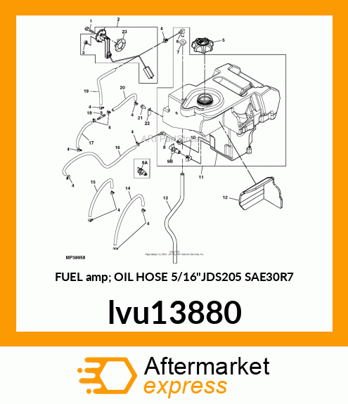 FUEL amp; OIL HOSE 5/16"JDS205 SAE30R7 lvu13880