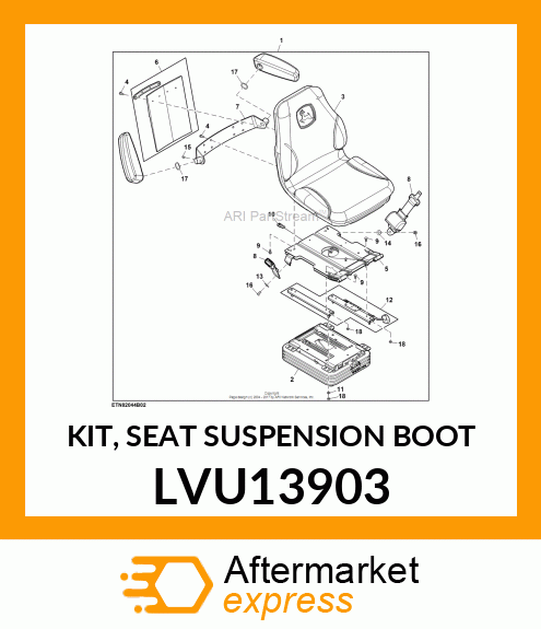 KIT, SEAT SUSPENSION BOOT LVU13903