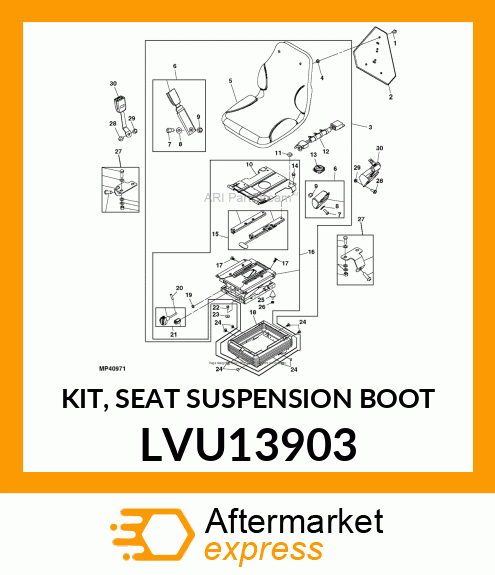 KIT, SEAT SUSPENSION BOOT LVU13903