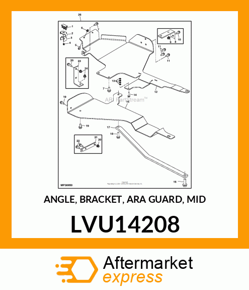 ANGLE, BRACKET, ARA GUARD, MID LVU14208