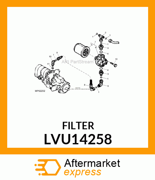 FILTER, SPIN ON CARTRIDGE LVU14258