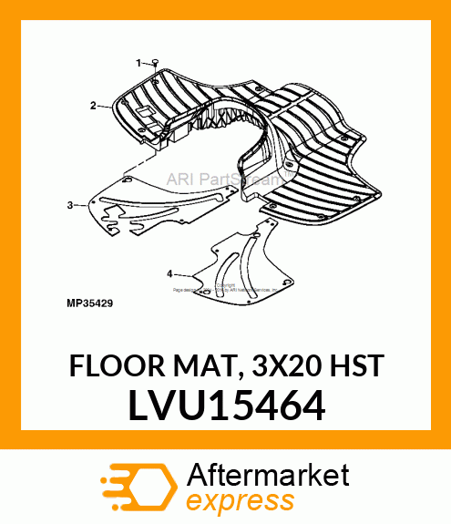 FLOOR MAT, 3X20 HST LVU15464