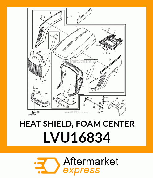 HEAT SHIELD, FOAM CENTER LVU16834