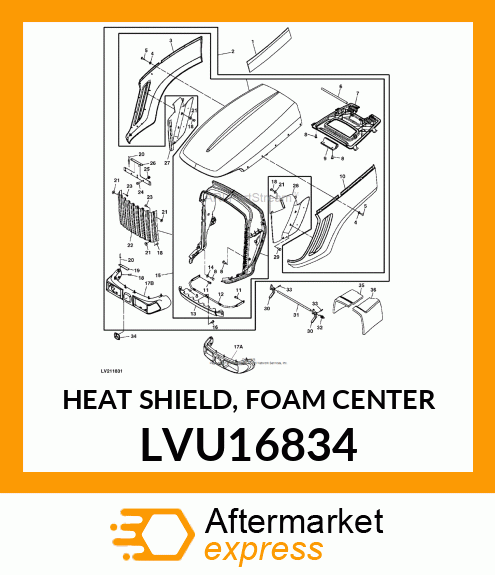 HEAT SHIELD, FOAM CENTER LVU16834