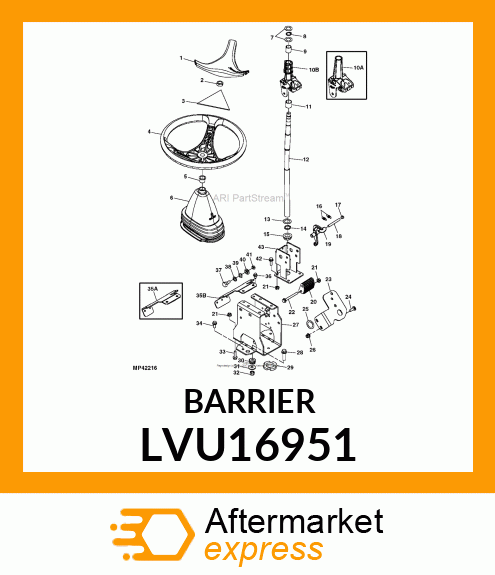 BARRIER, BARRIER, STEERING WHEEL CO LVU16951