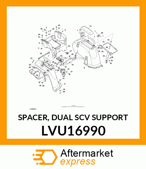 SPACER, DUAL SCV SUPPORT LVU16990