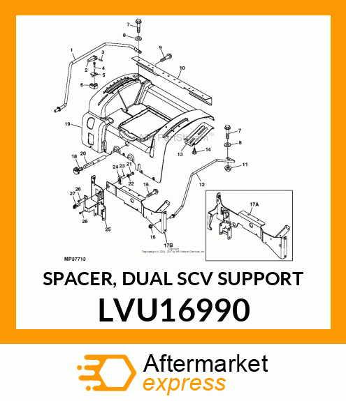 SPACER, DUAL SCV SUPPORT LVU16990