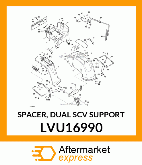 SPACER, DUAL SCV SUPPORT LVU16990