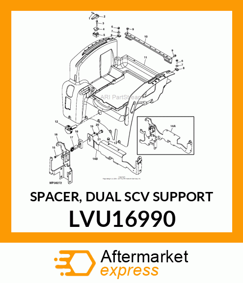 SPACER, DUAL SCV SUPPORT LVU16990