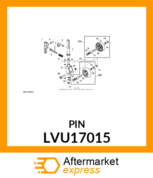 PIN, PIN, CASTER ADJUSTMENT LVU17015