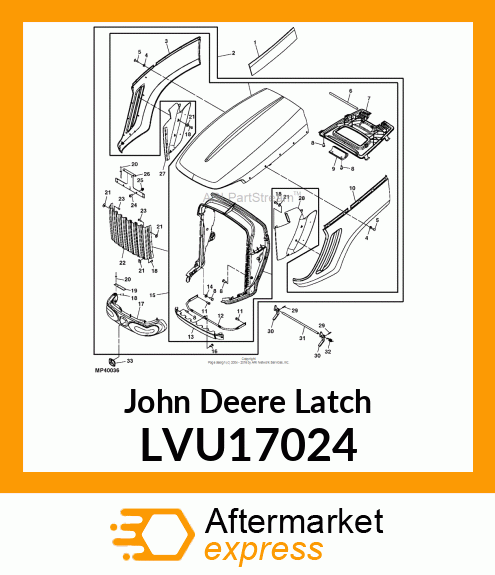 LATCH, HOOD LVU17024