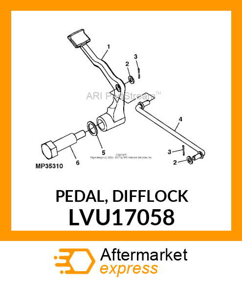 PEDAL, DIFFLOCK LVU17058