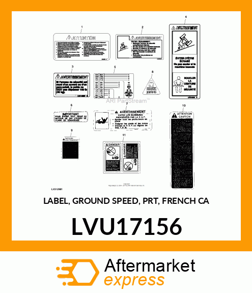 LABEL, GROUND SPEED, PRT, FRENCH CA LVU17156