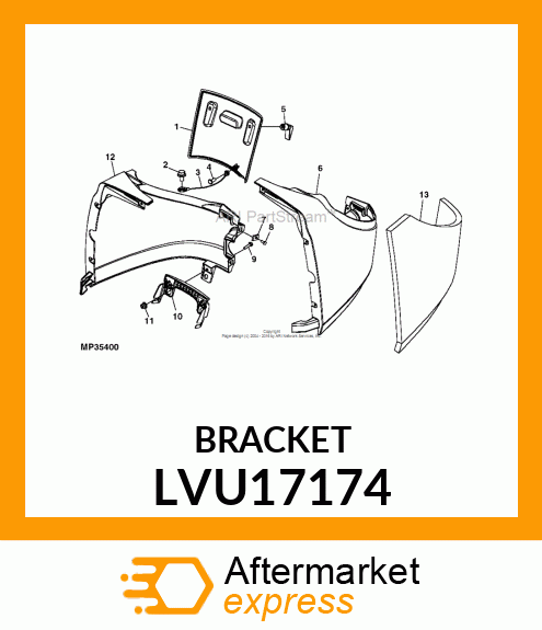 SUPPORT, REAR COWL LVU17174