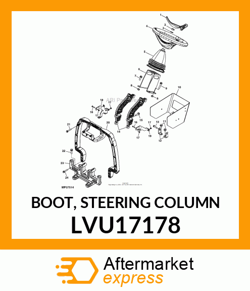 BOOT, STEERING COLUMN LVU17178