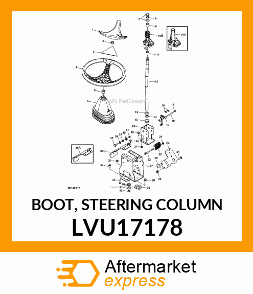 BOOT, STEERING COLUMN LVU17178