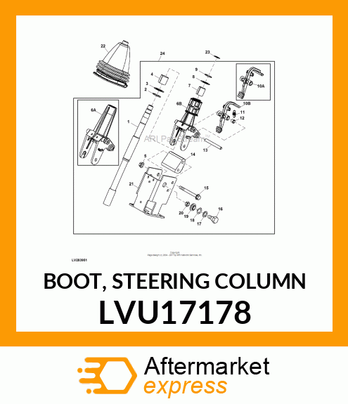 BOOT, STEERING COLUMN LVU17178