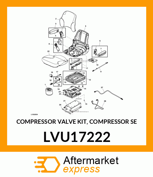 COMPRESSOR VALVE KIT, COMPRESSOR SE LVU17222