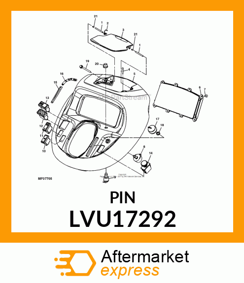 PIN, 4.76 DIA, W/ GROOVE LVU17292