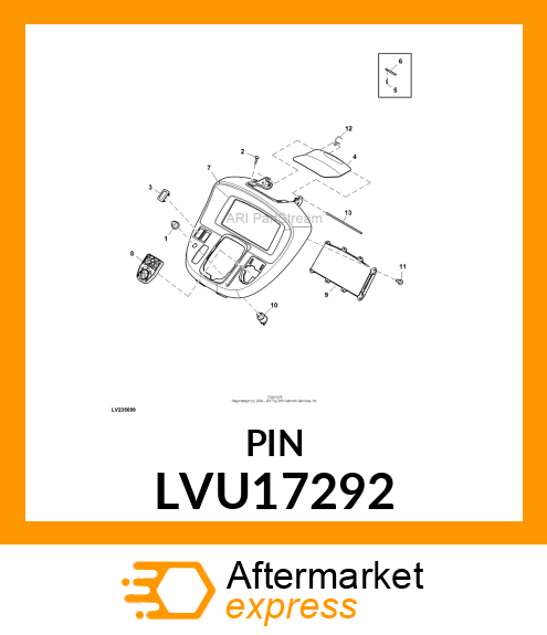 PIN, 4.76 DIA, W/ GROOVE LVU17292