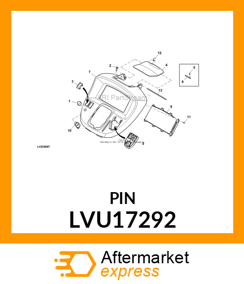 PIN, 4.76 DIA, W/ GROOVE LVU17292